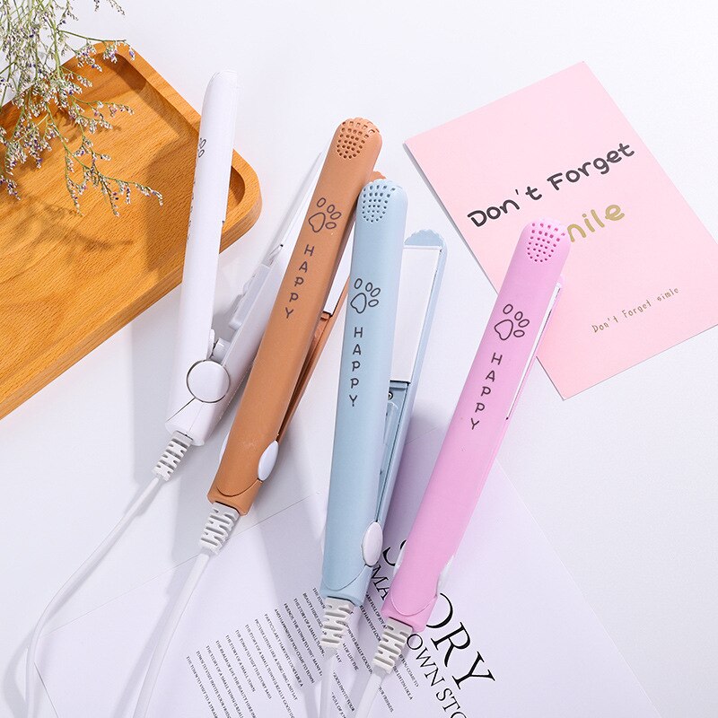 Mini lisseur à cheveux de dessin animé, portable et mignon, pour la maison et les voyages, outils de lissage des cheveux, 220v fers plats