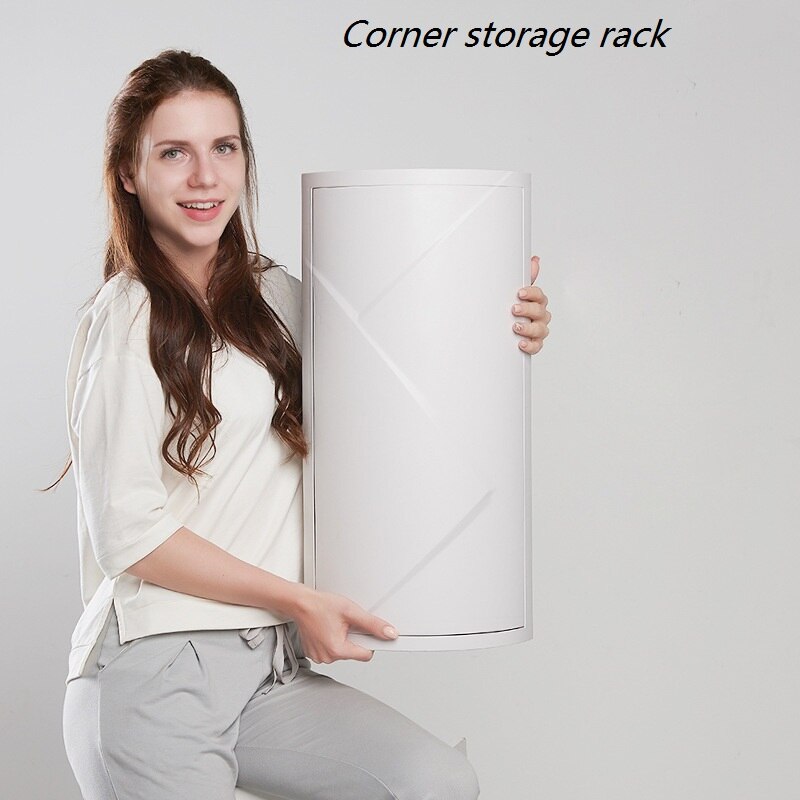Super large capacity bathroom revolving shelf floor mounted wall corner storage rack toilet washing table storage cabinet
