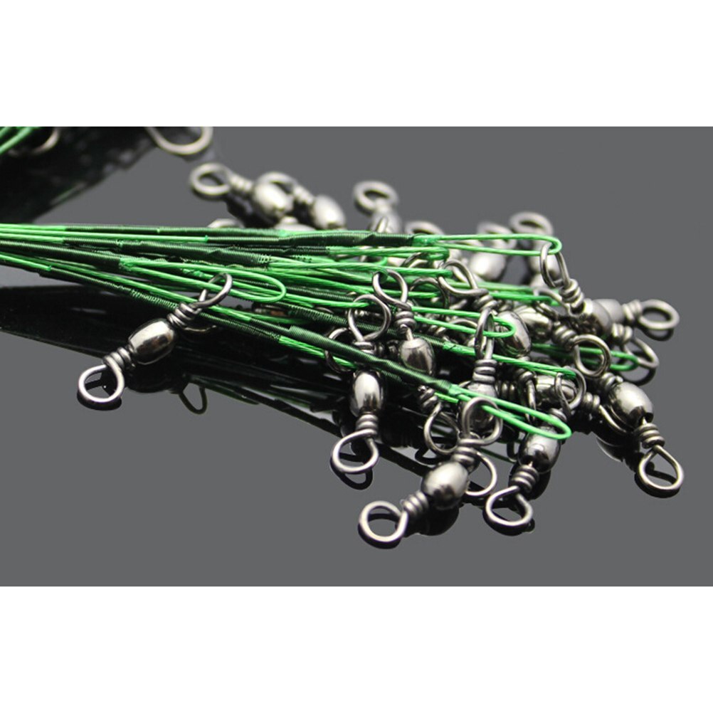 20Pcs Stainless Steel Wire Fishing Lure Trace Wire Leader Swivel Tackle Spinner Anti-bite Steel Fishing Line Sea Fishing Tackle