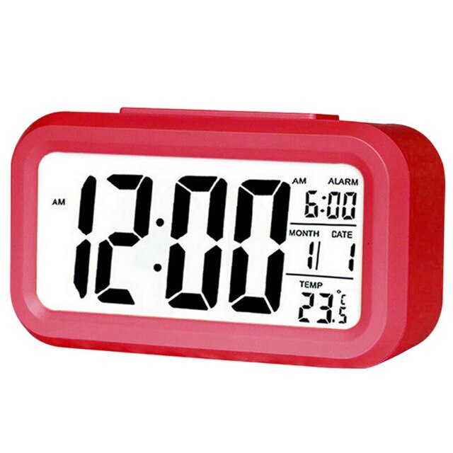 Led Met Kalender + Thermometer Backlight Elektronische Wekker Digitale Tijd Met Kalender + Thermometer Backlight: Rose red