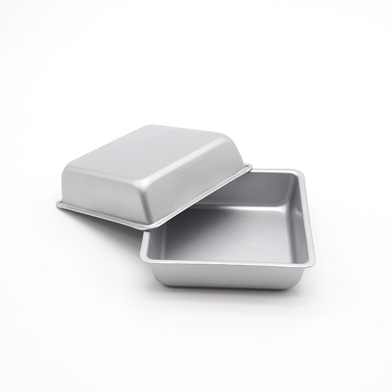 4inch Mini Premium Nonstick Coating Square Biscuit Brownie Pie Pans Bakeware Gold/Silvery High-carbon Steel Baking Pans