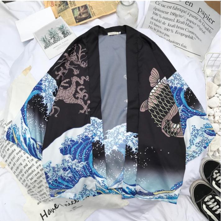 Tradisjonell japansk kimono yukata kvinner og mann japansk kort kappe løs kimomo japansk cardigan kimono japones haori