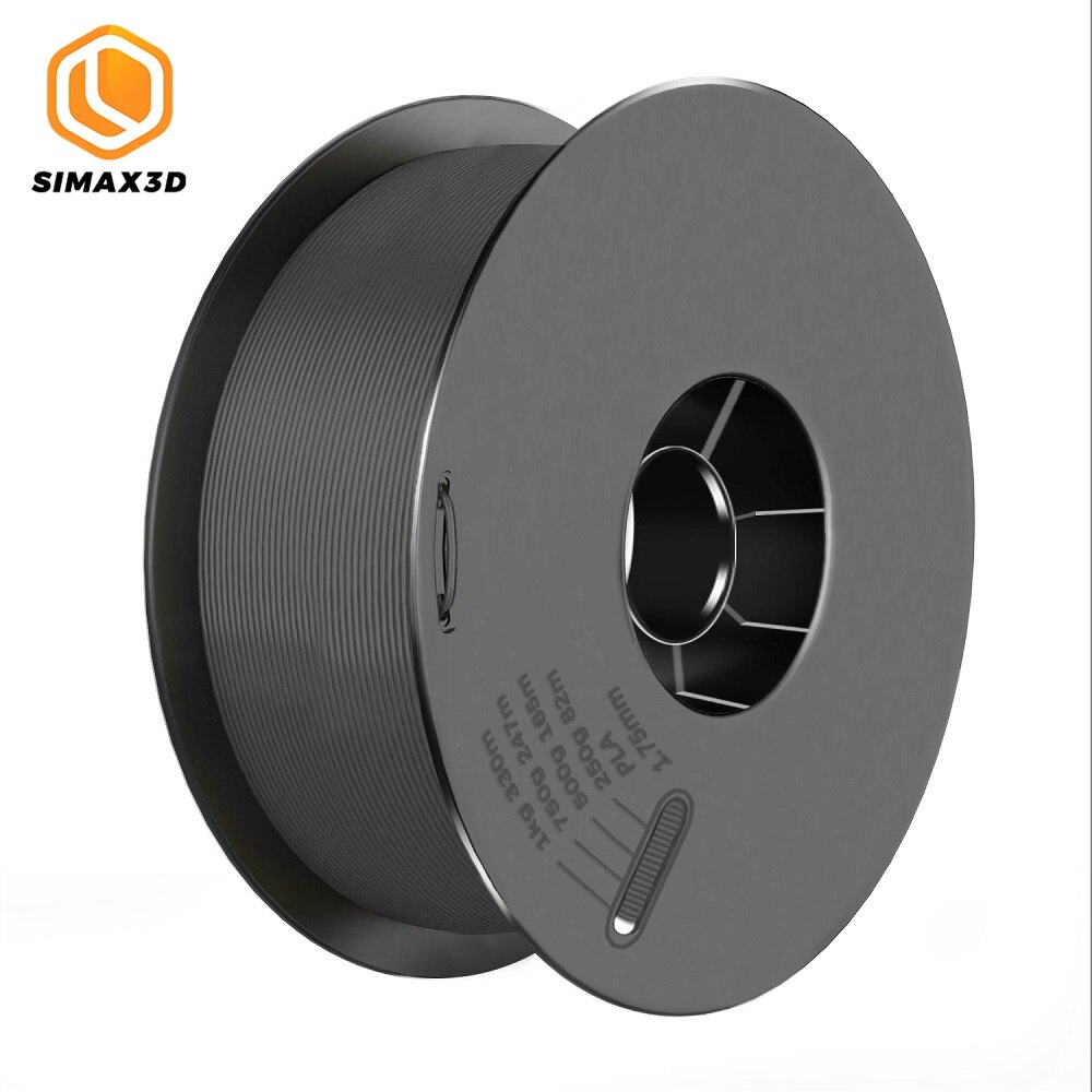 SIMAX3D 1.75mm PLA filament consumables 3D printer parts extruded plastic spool mpressora with all biodegradable resin: PLA black