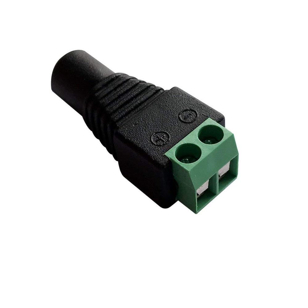 1 pcs DC Conector 5.5mm x 2.1mm Power Jack Feminino Masculino Plug Adapter Para 3528 5050 5630 Único cor LED Strip E Câmera de CCTV: 1pcs Female