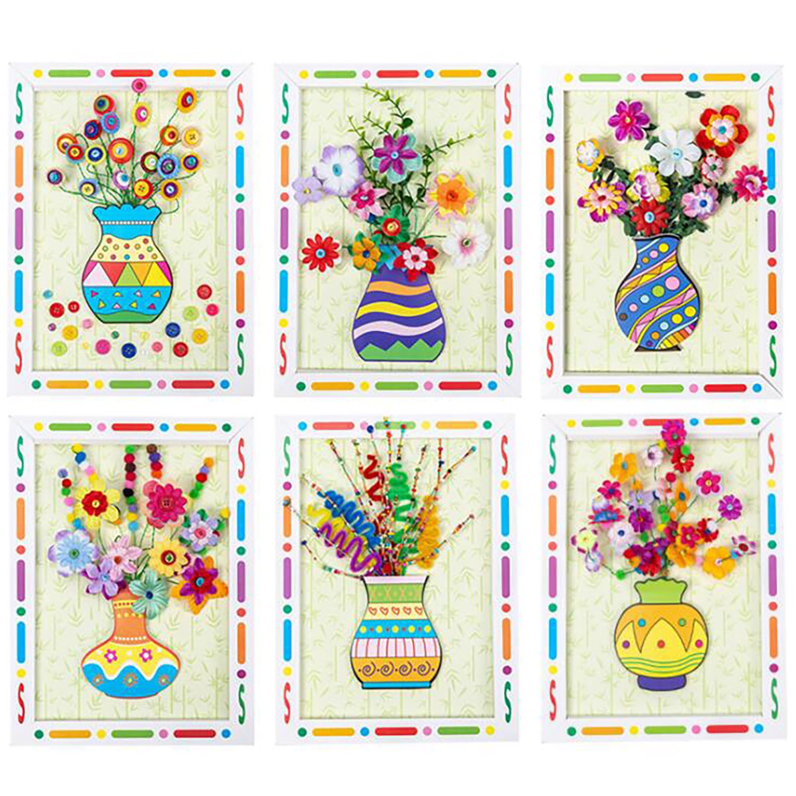 Button Bouquet Handmade Diy Production Material Mother's Day Children's Button Flower Handmade Painting Gifst For Moms
