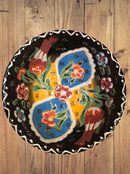 Handmade and Handpainted Colorful Ceramic Bowl,Handmade Ceramics,Cookie bowl, English, Health ceramic,Serving bowl