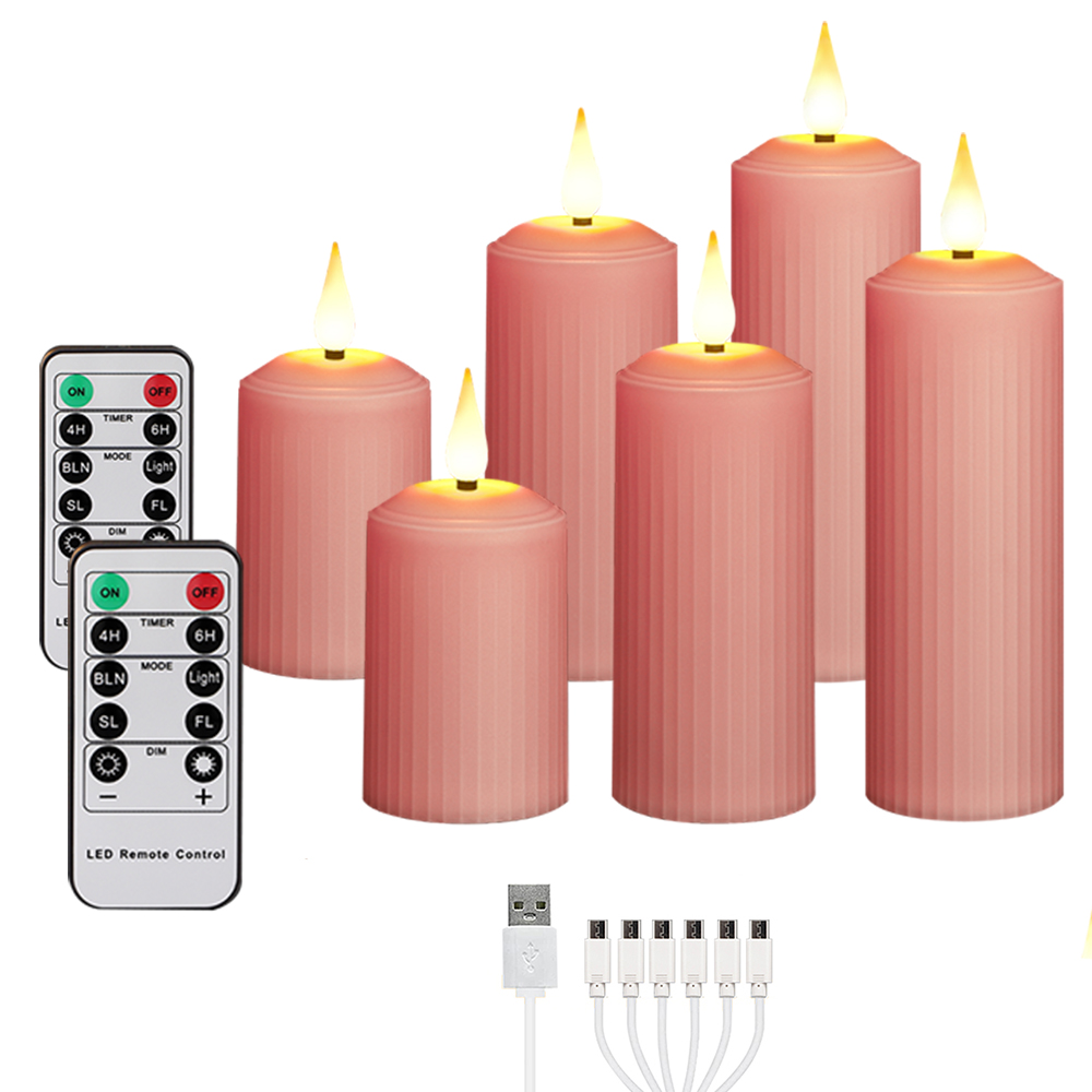 Velas Led recargables por Usb, llama parpadeante con Control remoto, luz impermeable, velas de boda, lámpara de vela de decoración del hogar: cameo