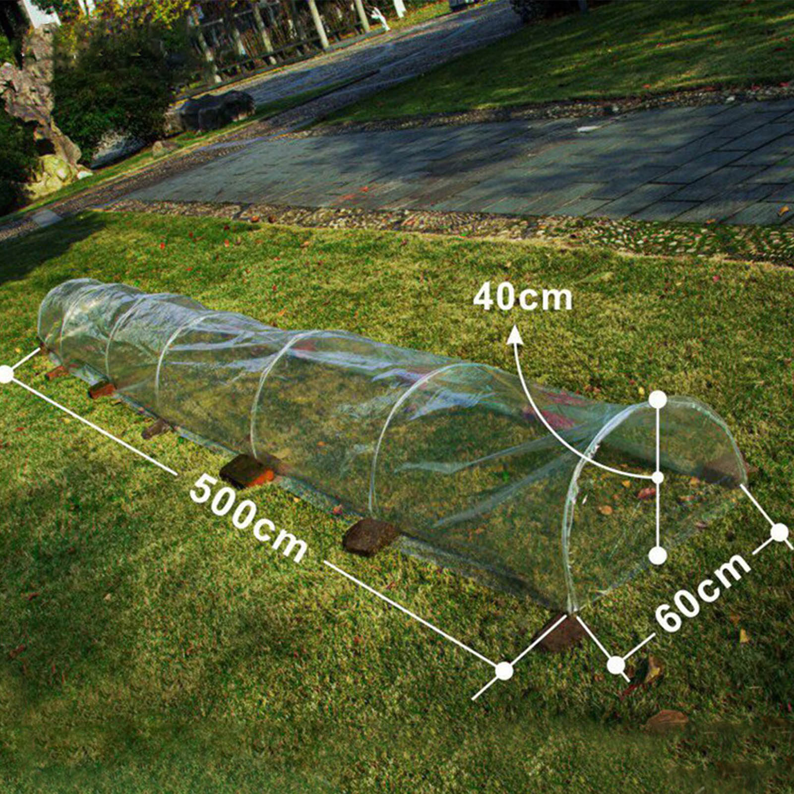 Hiver plante isolation hangar Tunnel serre 5m arqué plante pièce chaude pluie/froid/résistant au gel jardin serre avec cadre