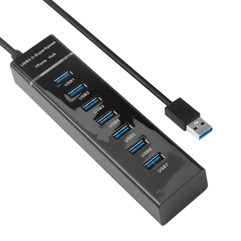 USB Hub, 7 Port USB 3.0 Hub LED Portable High-Speed Compatible for Air, Mac Mini/Pro, Surface Pro, PC and Laptop