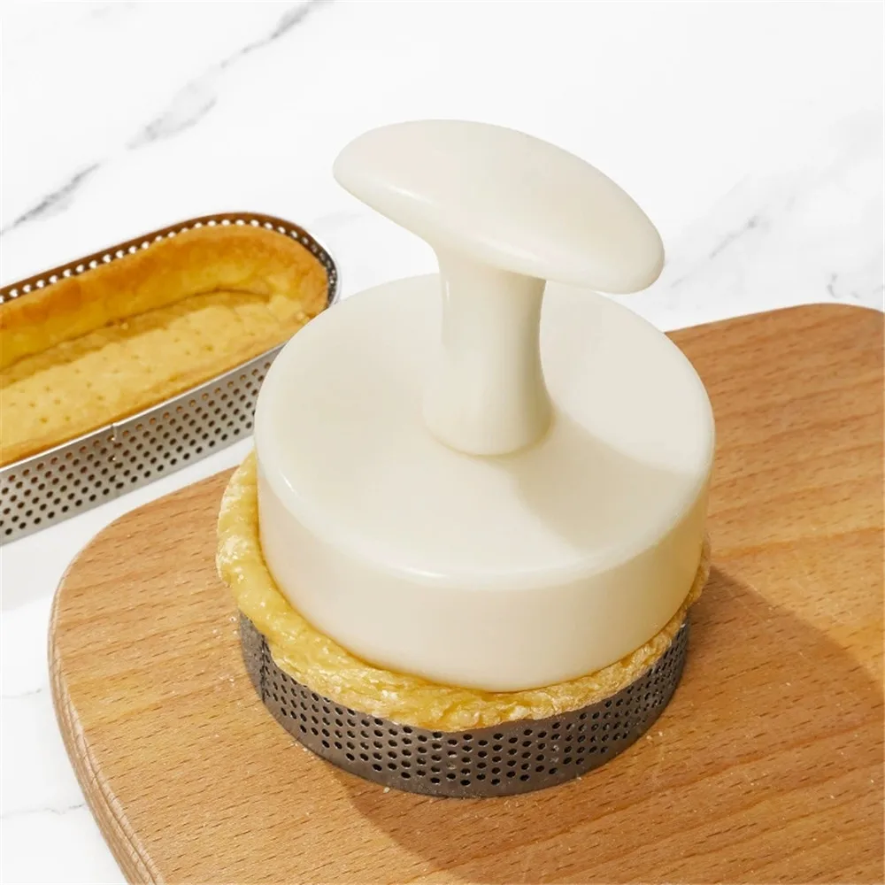 7 unids/set molde para tarta francesa-anillos de pastelería de plástico-herramientas para hornear para conchas de tarta Circular perforado Mousse círculo prensa molde de moldeo