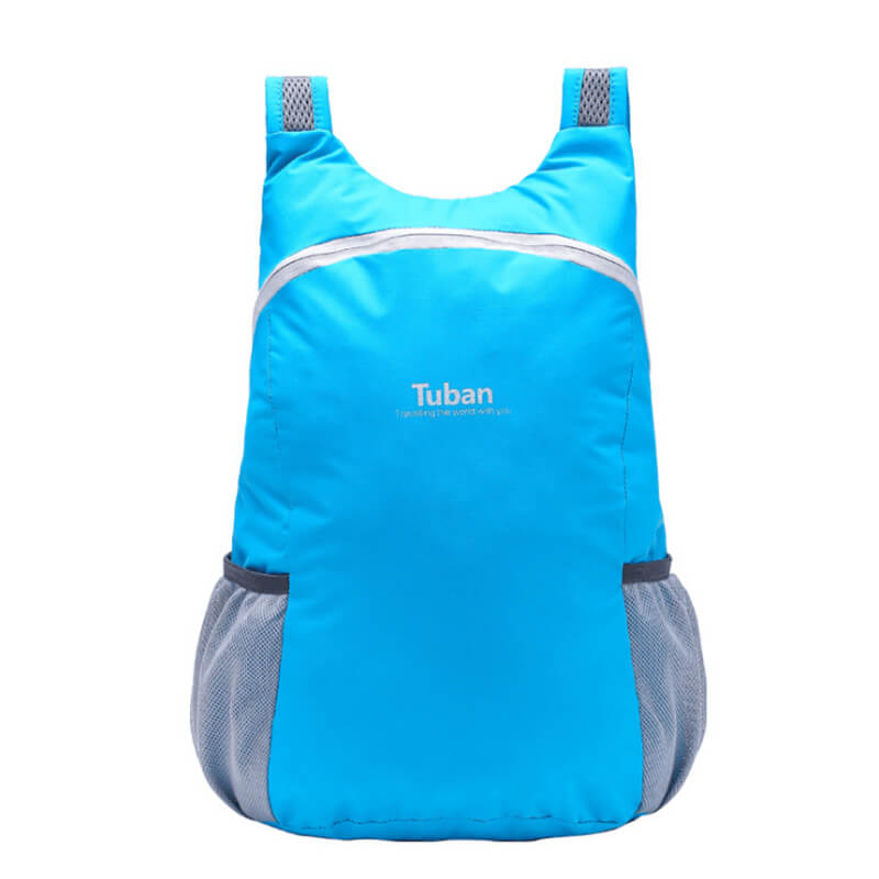 TUBAN Lightweight Nylon Foldable Backpack Waterproof Backpack Folding Bag Portable Pack for Women Men Travel: Light Blue
