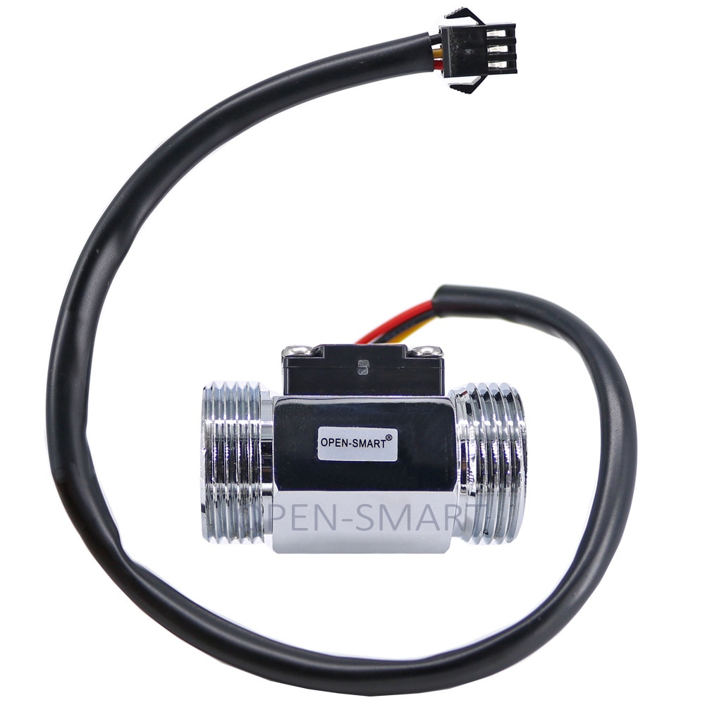 G3/4 verchromt Stahl Wasserdurchflusssensor Turbine Halle Durchflussmesser Messen wasserdurchsatz 2,54mm-3 P stecker für Arduino