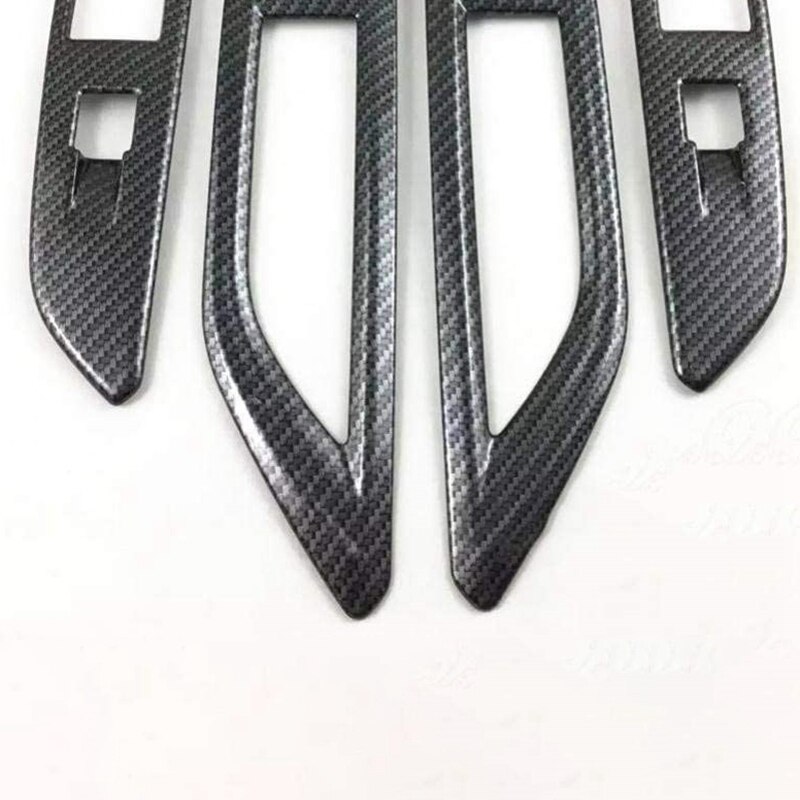 for Peugeot 3008 GT Carbon Fiber Window Lift Switch Button Cover Trims Door Armrest Panel Frame
