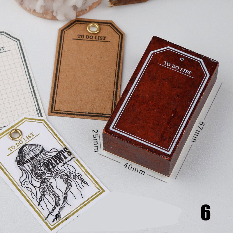 Timbre Standard Vintage pour Scrapbooking, étiquette à base de bordure noire, timbres en bois et caoutchouc, papeterie pour Scrapbooking, DIY bricolage: 6