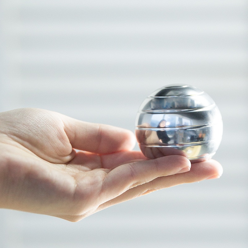 Decompression Finger Gyroscope Rotating Gyro Spherical Desk Gyroscope Desk Toy Optical Illusion Flowing Finger Toy For Adult
