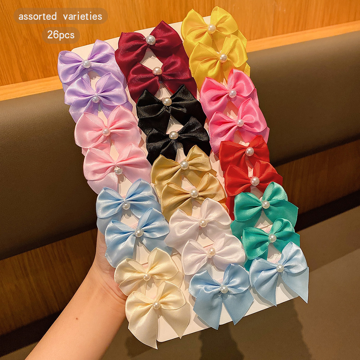 30 pinces à cheveux en tissu à nœud aléatoire coloré adaptées à un usage quotidien comme accessoires pour cheveux: Rouge