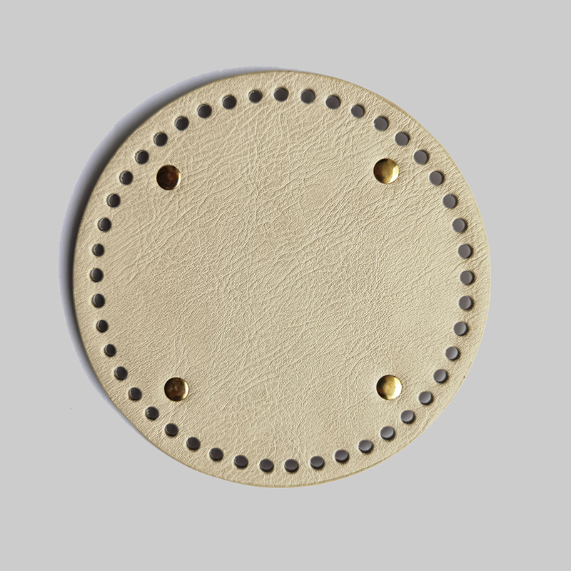 3 stks/set 17 cm Ronde Bodem Voor Gebreide Tas PU Lederen Tas Basis Handgemaakte Bodem Met Gaten Diy Gehaakte Tas bodem Accessoires