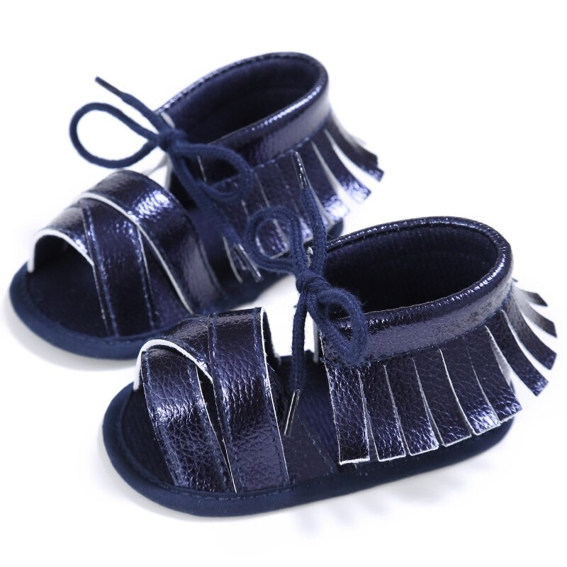 Baby Meisjes Sandaal Zomer Glans Kwastje Zachte Non-slip Schoenen 0-18 M: DL / 2