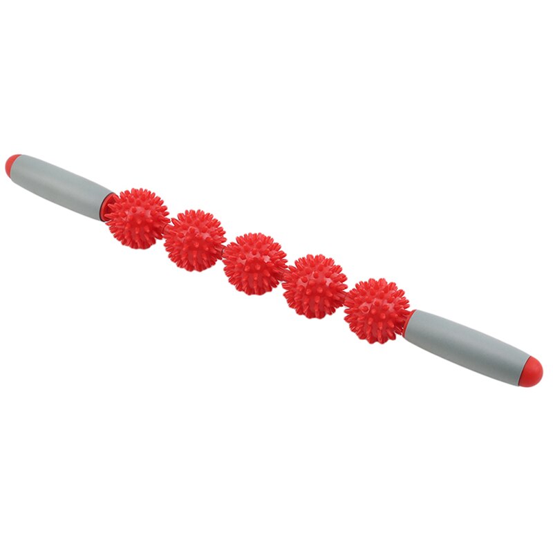 Yoga Massage Shaft Gym Muscle Massage Roller Body Relax Tool With Point Spiky Trigger Point Stick Ball: Red