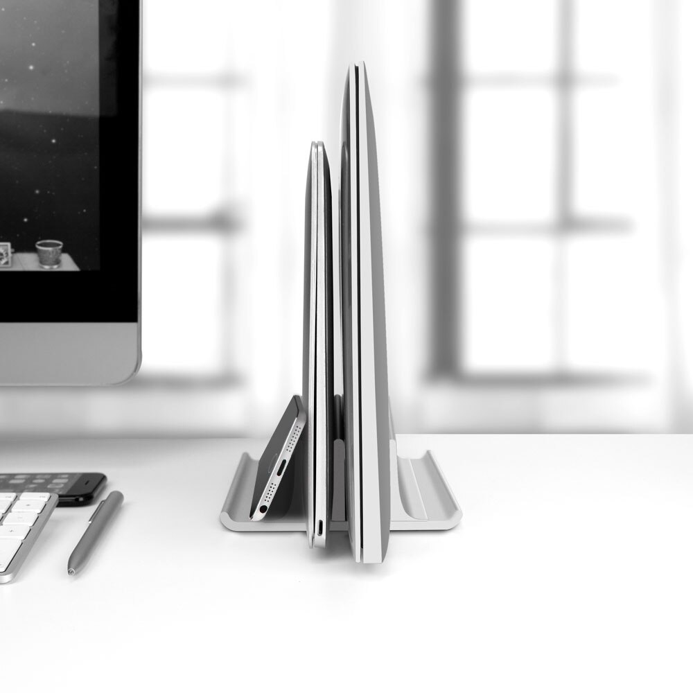 Einstellbare metall Stand Laptop Stand, neue 2 Slot Aluminium legierung Schreibtisch doppel stehen