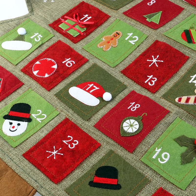 NICEXMAS Hanging Christmas Advent Calendar Countdown to Christmas Tree