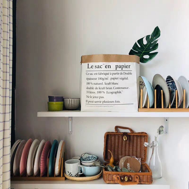 Estante de drenaje de platos para cocina organizador de almacenamiento de vajilla, bandeja, estante de secado, tazas de libros de madera, soporte de exhibición, escurridor