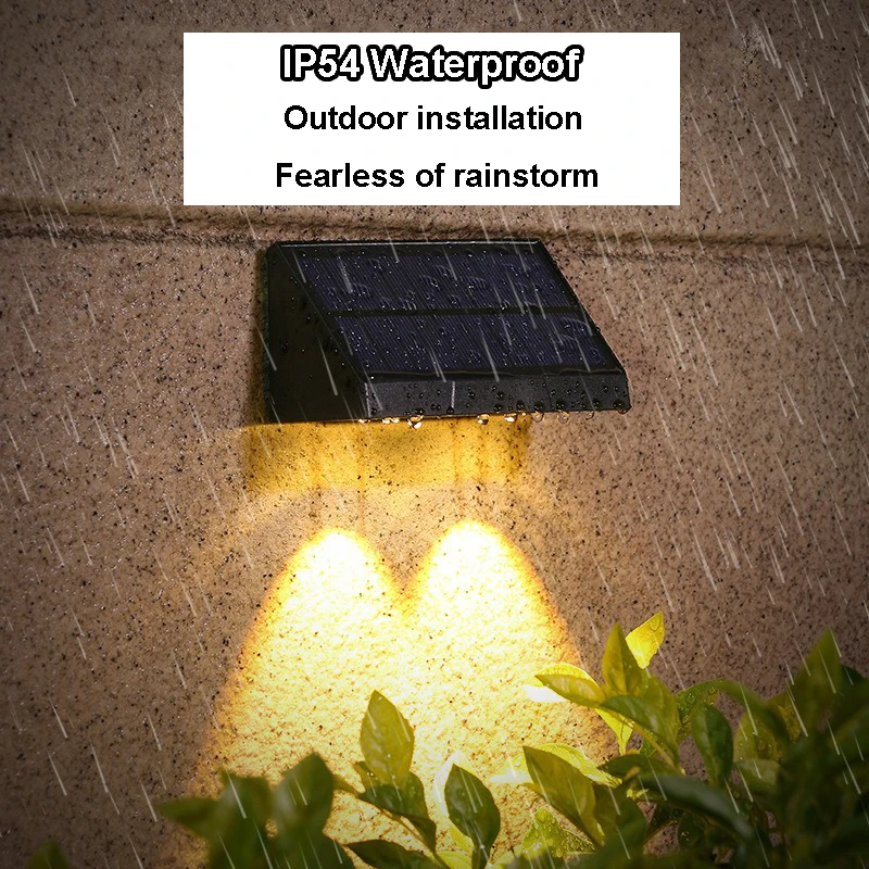 Wandlamp op zonne-energie Buitenveranda Verlichting Verlichting Waterdichte LED-lamp Automatische verlichting's nachts voor tuin, balkon