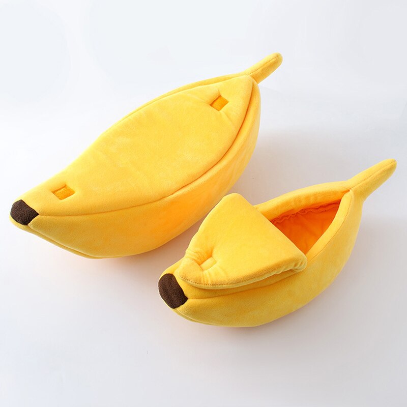 Grappige Banaan Kat Bed Huis Leuke Gezellige Kat Mat Bedden Warm Duurzaam Draagbare Huisdier Mand Kennel Hond Kussen Kat Levert multicolor