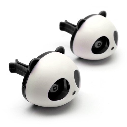 Söt panda bil styling luftfräschare parfym ambientador para auto för luftventil dekoration bil lukt smaker tillbehör 2pc: Svart