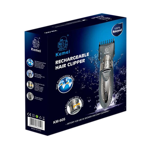 Recortadora de pelo, afeitadora de vello corporal, bigote, Afeitadora eléctrica, recargable, resistente al agua, afeitadora, cortadora de pelo 43D: with box