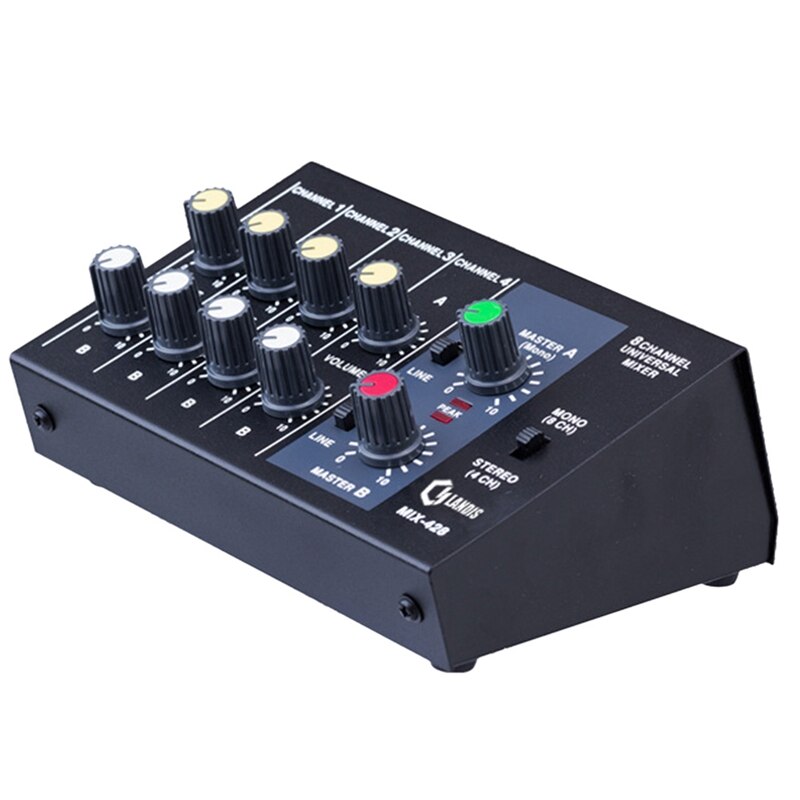 Mixerpult 8 kanals panel karaoke mikrofon lyd mixer digital justering stereo us stik