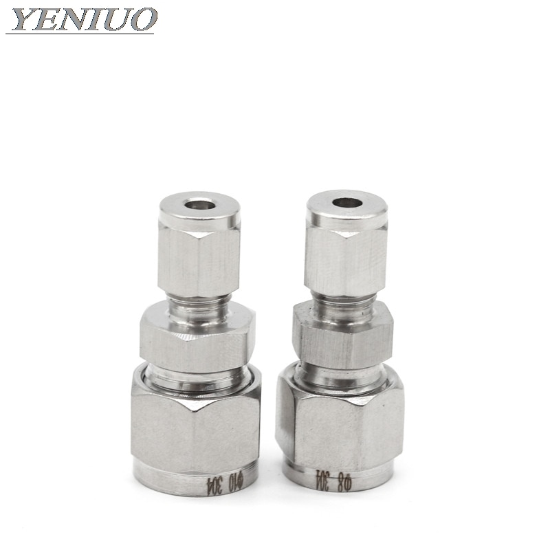 Variable diameter 3~12mm Pipe OD Double Ferrule Tube Straight Compression Fitting Coupler SS Pipe Connector Stainless Steel 304