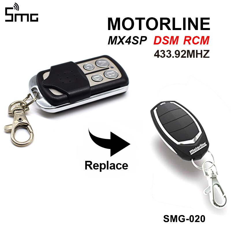 433Mhz Remote Control Code Grabber For Gate Wireless RF 4 Channel Electric For MOTORLINE MX4SP RCM DSM Garage Door Car Keychain
