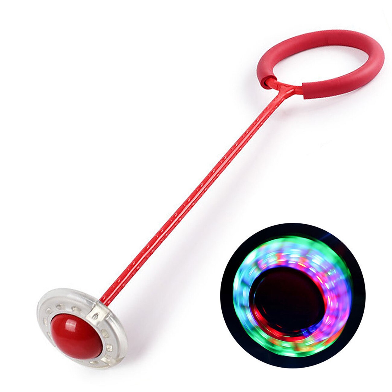 Flash Springen Touw Bal Kinderen Outdoor Fun Sport Speelgoed Led Kinderen Springen Kracht Reactie Training Swing Bal Kind-Ouder games: Rood