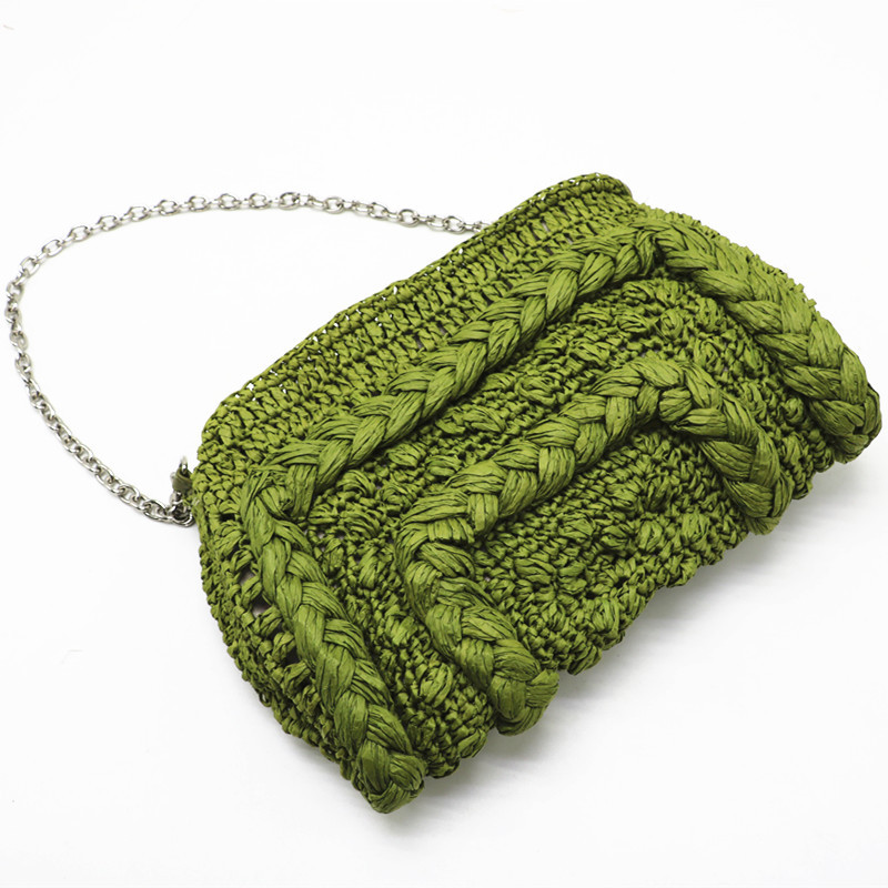 hand-woven bag 2022 style straw bag simple women&#39;s bag shoulder bag: Green