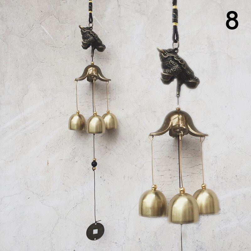 1Pcs Antique Wind Chime Copper Yard Garden Outdoor Living Decoration Metal Wind Chimes Outdoor Chinese Oriental Lucky Metal: A8