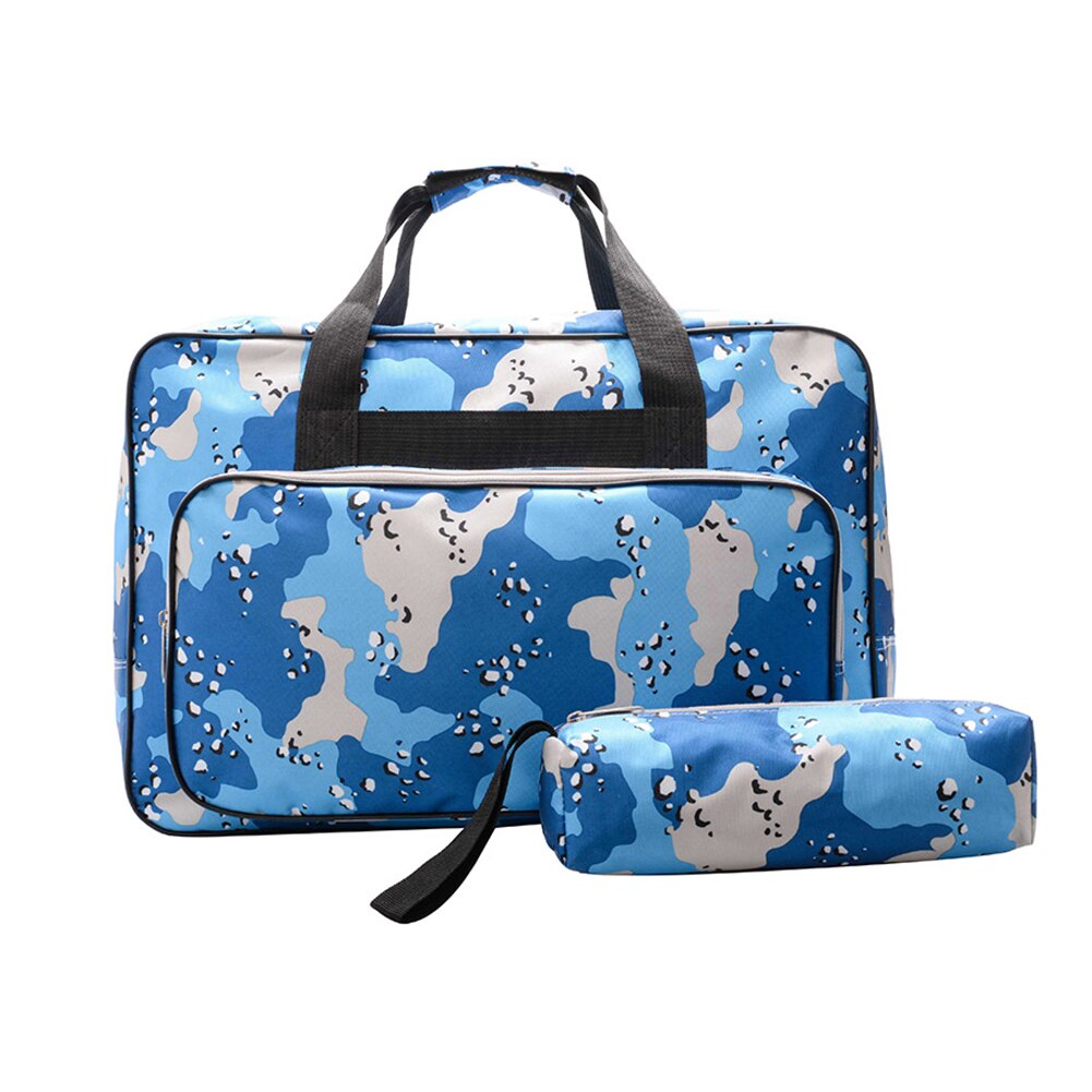 Viagem portátil armazenamento bolsa ferramenta sacos de bagagem bolsas durante a noite sacos de fim de semana unisex grande capacidade máquina costura: Light Blue