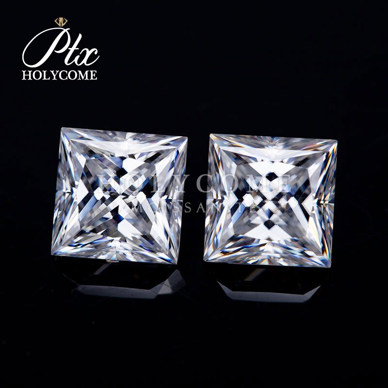 Atacado moissanite princesa corte 6x6mm d cor pedras jóias