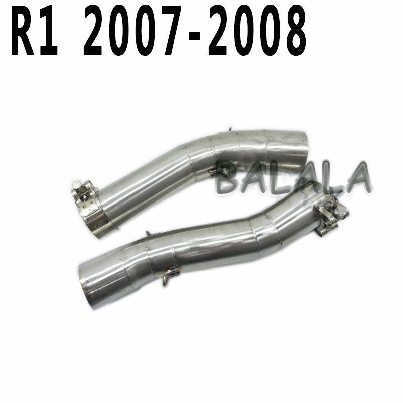 R1 de escape de la motocicleta de la mufla medio tubo de conexión para Yamaha YZF-R1 R1 2004, 2005, 2006, 2007, , , , , , , Año: 2007-2008