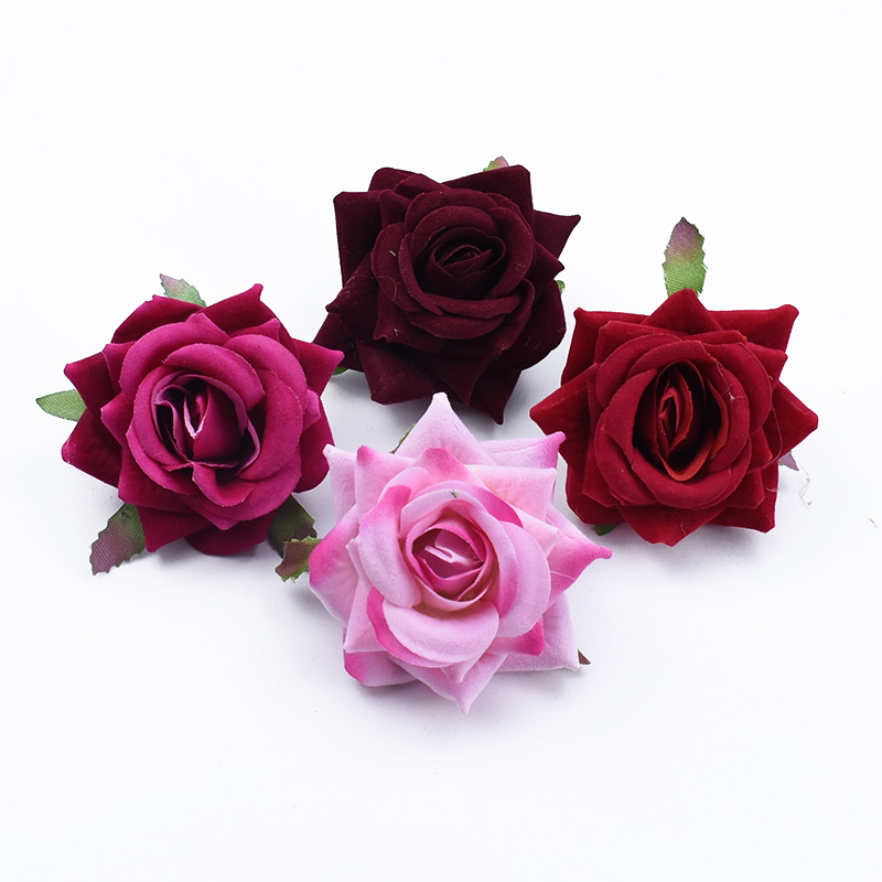 100 pièces pas cher roses mariage fleurs décoratives mur décoration de la maison accessoires fleurs artificielles un capuchon boîte