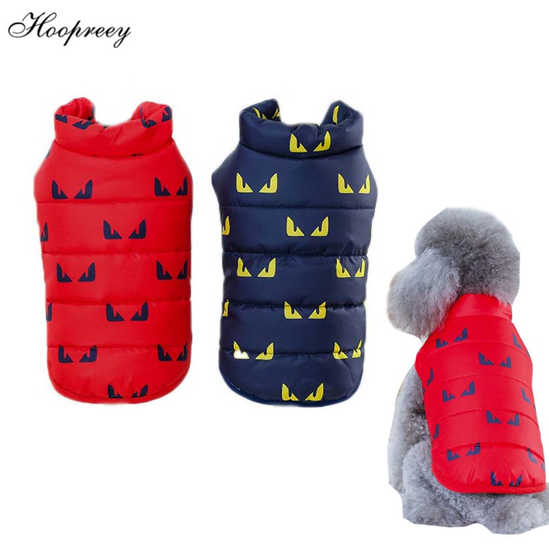 Grossas de inverno Quente Dog Vest Little Devil Cat Dog Imprimir Roupas À Prova de Vento Parkas Casaco para Gatos Chihuahua Filhote de Cachorro Pequeno Aparelhos 10A