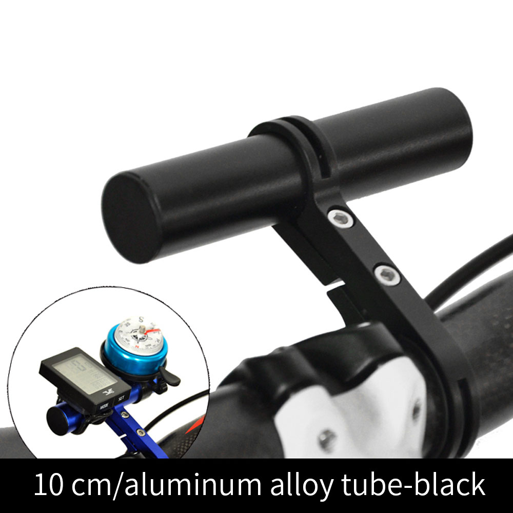 20CM Bike Handlebar Extender MTB Bicycle Bracket Bike Stem Tube Extension For Speedometer Headlight Phone Rack Light Lamp Holder: Single-Black