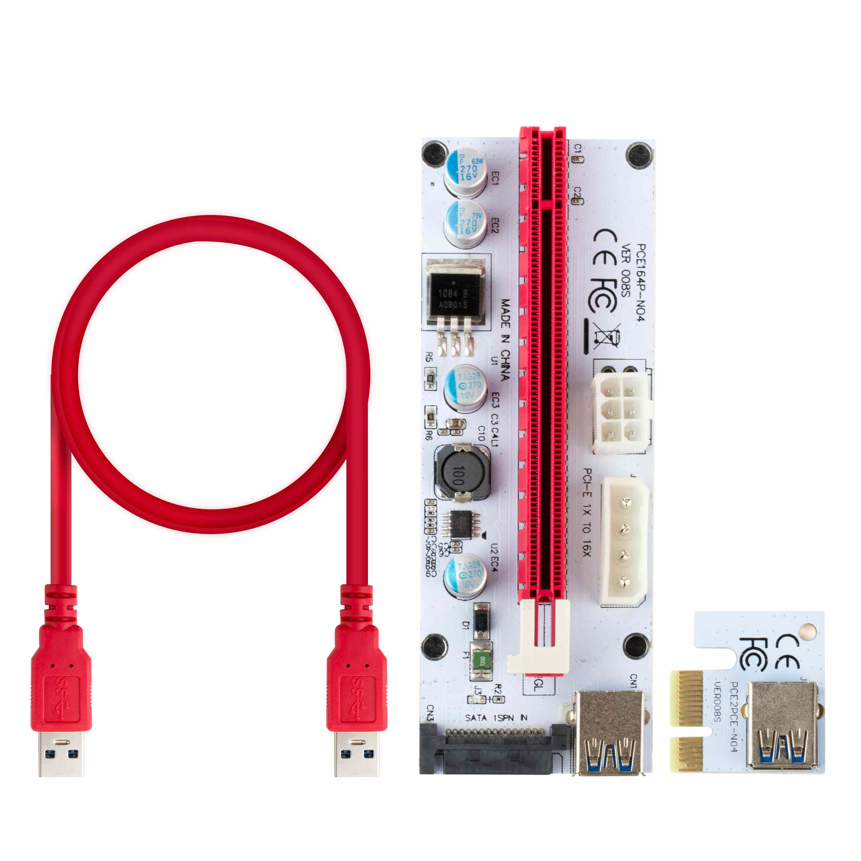 Mining Pci-E Riser 6pin Power Interface Pcie 1X Te 16x Riser Card Adapter Voor Gpu Mijnwerker