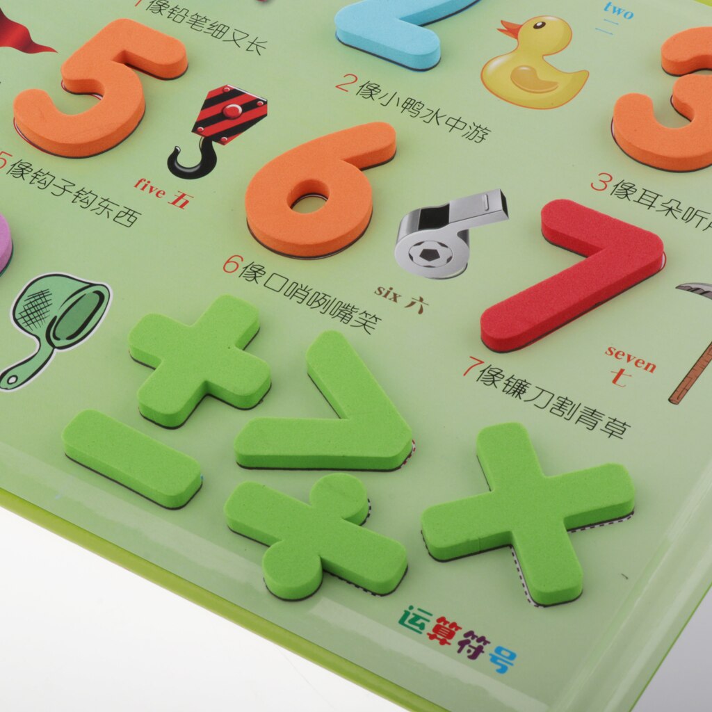 Magnetiske tal og symboler & tavle, boks pædagogisk legetøj til førskolelæring, stavning, optælling, undervisningsstøtte