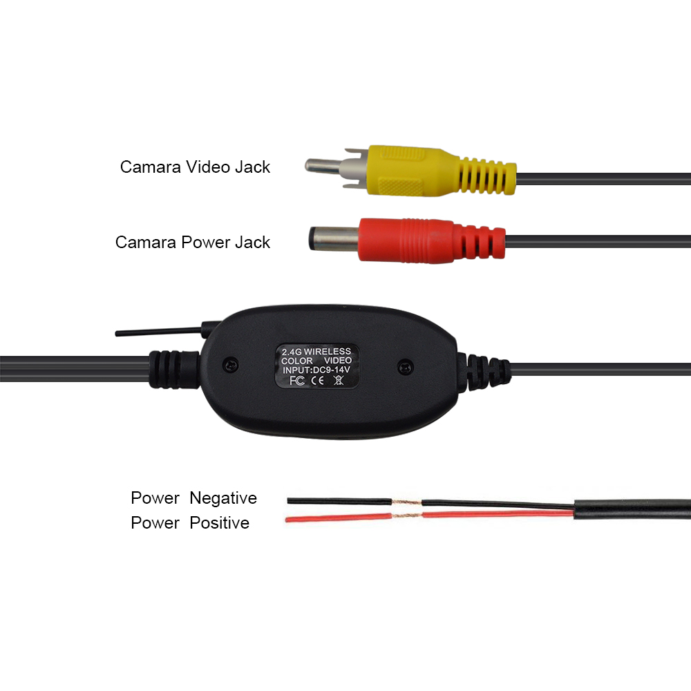 2.4 Ghz Wireless Rear View Camera RCA Video Transmitter & Receiver Kit for Car Rearview Monitor FM Transmitter & Receiver