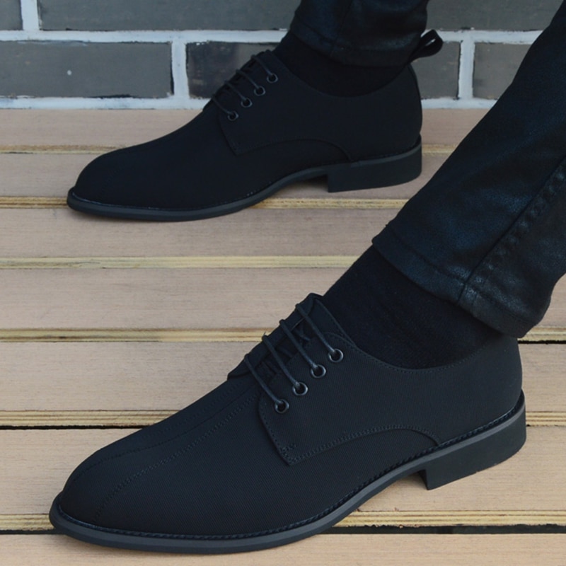 Canvas Schoenen Voor Mannen Populaire Mannen Lace-Up Casual Wees Trendy Lederen Schoenen Mode Zakelijke Schoenen Oxford Schoenen vorm Mannen