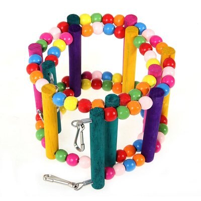Juguetes pájaros mascotas aves Swing de Color madera escalera para loros Flexible buena loro juguetes de madera soportes para loros aves Accesorios: 10 ladder 70cm