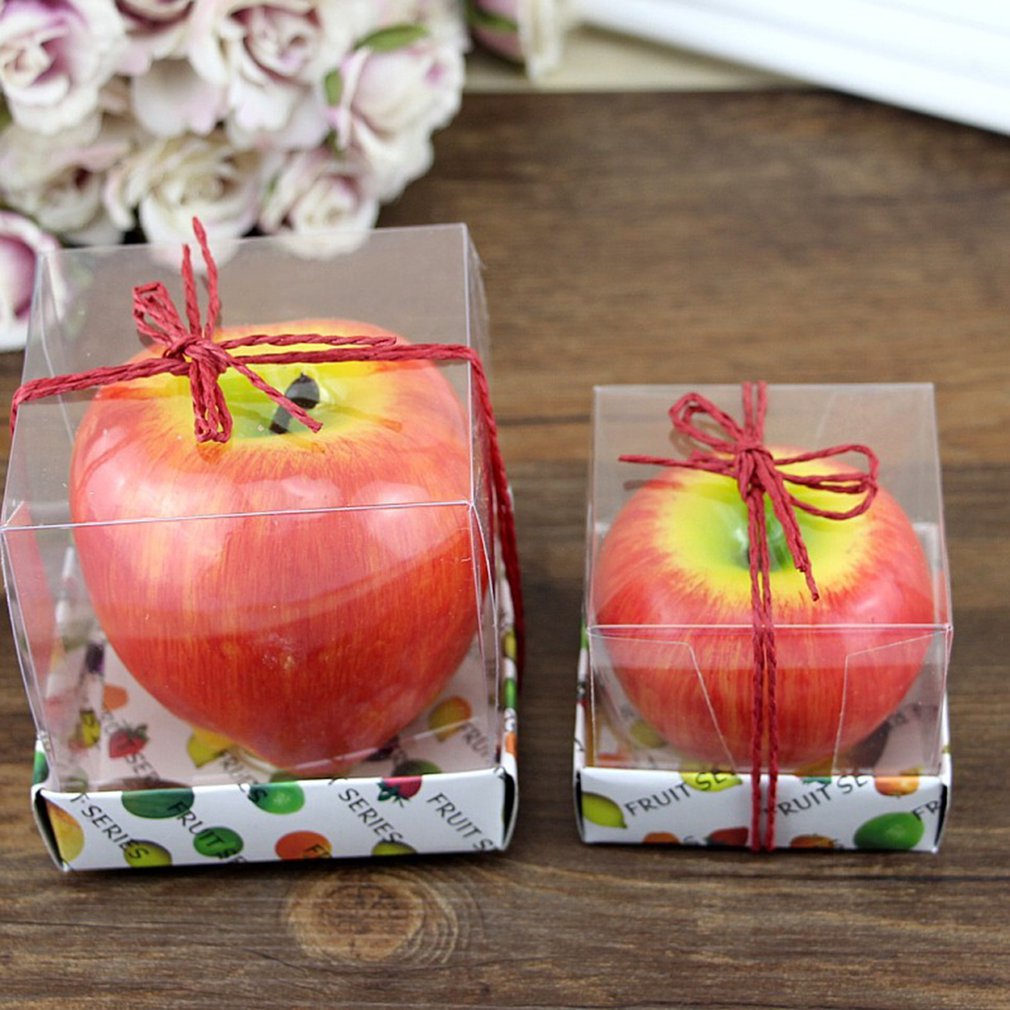 Lovely Cute Red Apple Shape Fruit Scented Candle Home Decoration Christmas Candle Birthday Candle Lamp