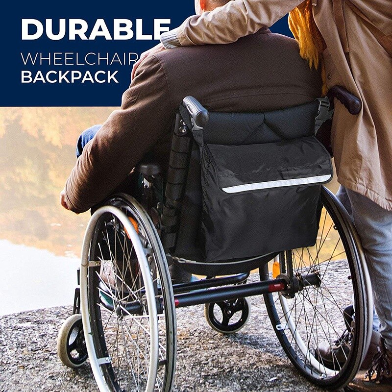 Kørestol taske udendørs bærbar kørestol rygsæk shopping opbevaring scooter rullator ramme opbevaring håndtasker