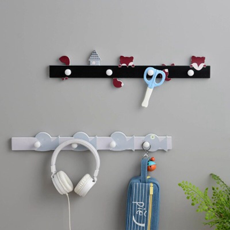 Casa decoração de madeira dos desenhos animados chave titular prateleiras parede casaco rack parede pendurado prateleira para crianças decoração do quarto cabide ganchos porta cabide